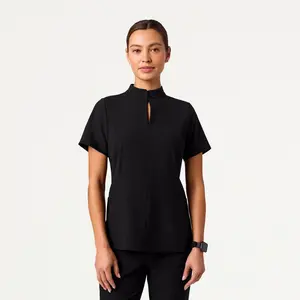 Aria Fit & Flare UltraLITE™ Scrub Top - Black