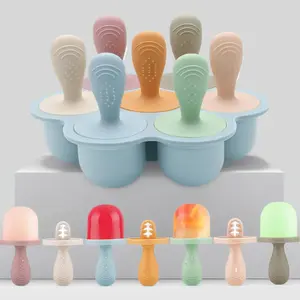7-Cavity Silicone Popsicle Molds for Toddlers & Babies, BPA-Free Mini Ice Pop Maker with Sticks for Breastmilk & Juice