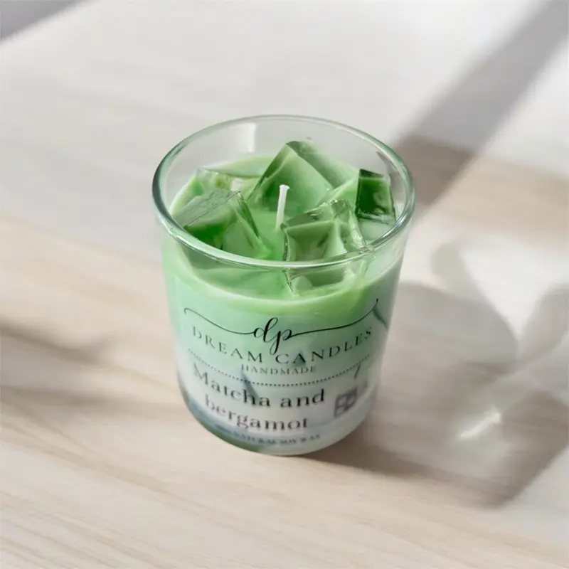 Dream Candles Matcha Latte Candle Handmade with Bergamot Scent for Decor Ornaments Green Aroma Decorative Candle