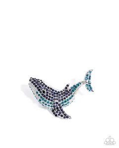 Whale of a Time - Blue Rhinestone Silver Ring - Paparazzi