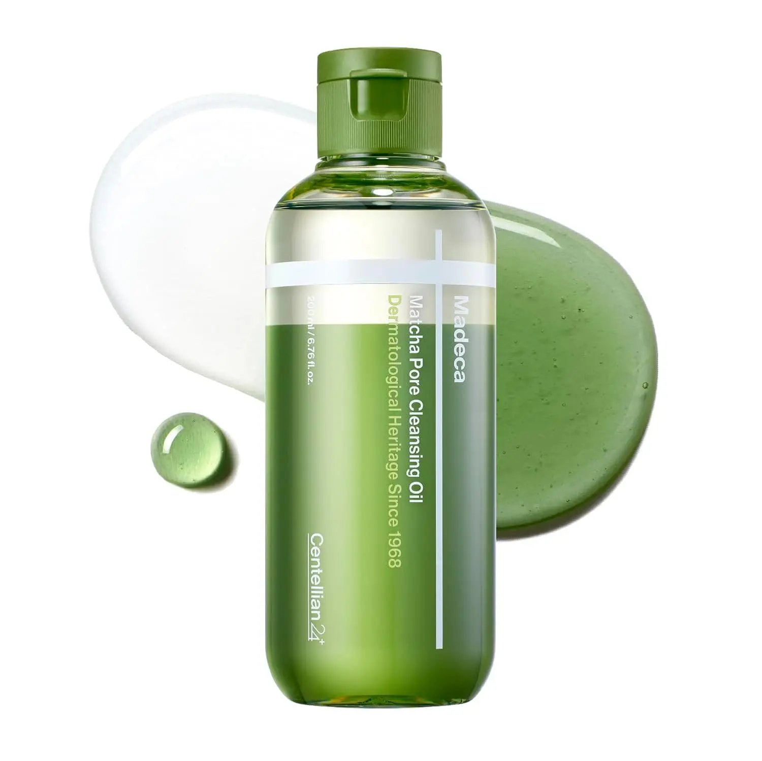 [Centellian24] Madeca Matcha Pore Cleansing Oil 200ml - Antioxidant-Rich EGCG, High-Purity TECA Extract, Double-Fermented Jeju Matcha, Two-Tone TECA & Jeju Matcha Deep Cleanser for Pores, Sebum & Blackheads, Waterproof Makeup Removal, Korean Skincare