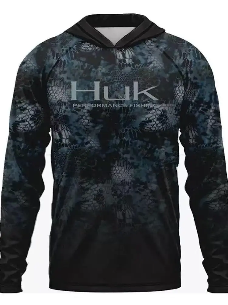 Unisex Long Sleeve Hooded Athletic Top - Quick-Dry, Breathable, Moisture-Wicking Polyester Dry Fit Shirt for Fishing, Machine Washable with Jersey Customization