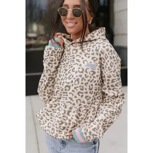 University Hoodie - Wild At Heart | Womenswear Sweatshirt Leopard Print Oversized Fit | Plus Size
