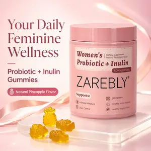 ZAREBLY Her Juicy Feminine Probiotics Gummies-  and Prebiotics&Lactobacillus Probiotic Blend for Women’s pH Balance and Dryness - Hawaiian Pineapple Gummies 60 Count probiotics women