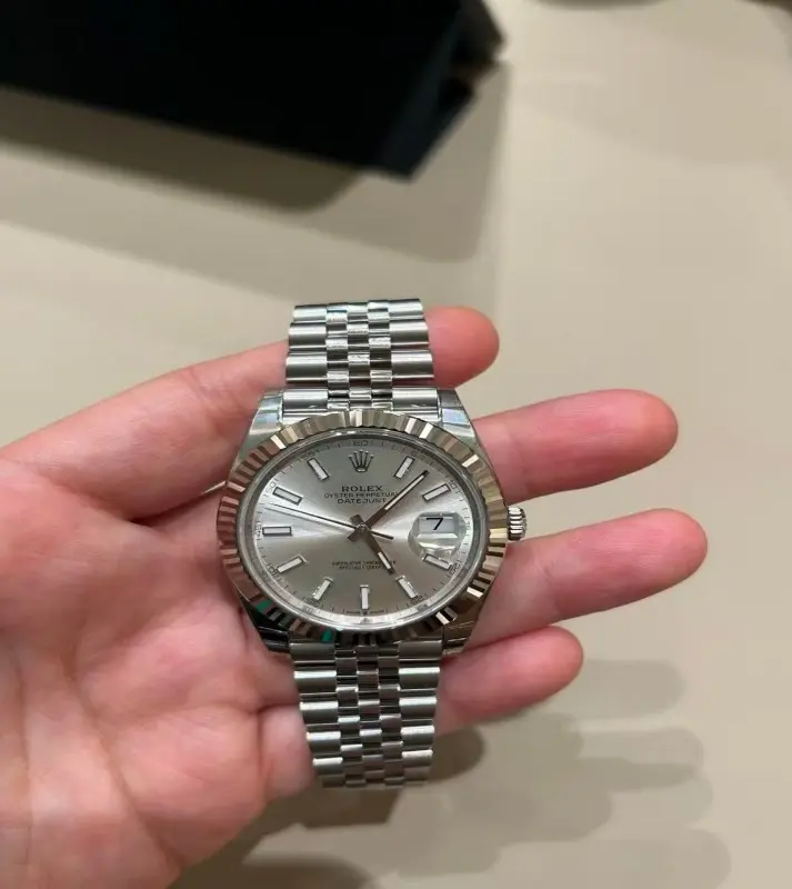 ‮ XELOR  ‬Datejust 41mm Fluted Bezel Jubilee Bracelet Silver Index Dial Oyster Perpetual Automatic Men Wrist Watch