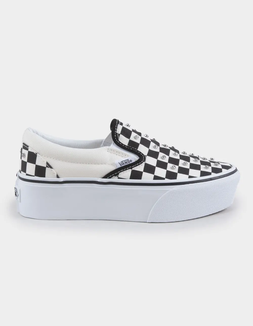 VANS Rhinestone Checkerboard Girls Slip-On Stackform Shoes VANS Rhinestone Checkerboard Girls Slip-On Stackform Shoes