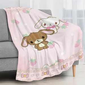 Sanrio Authorized SUGARBUNNIES Blanket, Lightweight Polyester Fiber Blanket, Soft And Fluffy, Warm And Comfortable, Suitable For Sofas, Chairs, Beds, Camping, Picnics, Travel christmas gift ideas