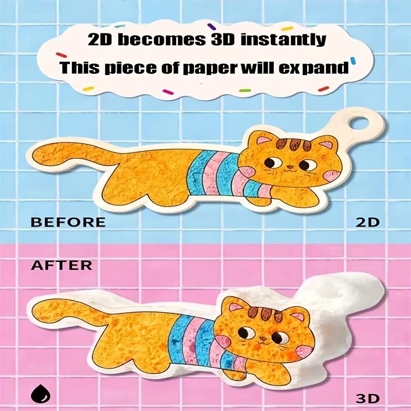 Magic Foam Paint Brushes 3D Puffy Art Kit with Textured Sponge Canvas & Bubble Art Tools for Kids DIY Craft Painting & Couple Gifts