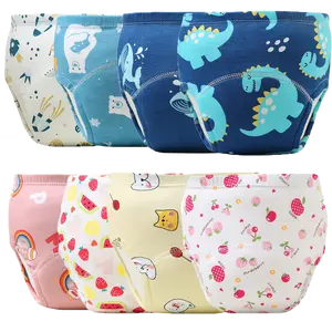 Toddler Reusable Potty Training Underwear - 100% Cotton, Soft, Absorbent, Leak-Proof, Character-Printed, Washable, Natural, Travel-Friendly for Boys & Girls