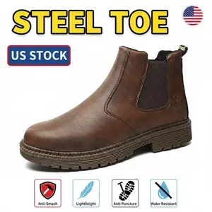 Heavy-Duty Indestructible Steel-Toe Puncture-Resistant Breathable Work Boots 100% Waterproof Anti-Slip Durable Comfortable for Unisex Chef Outdoor Work