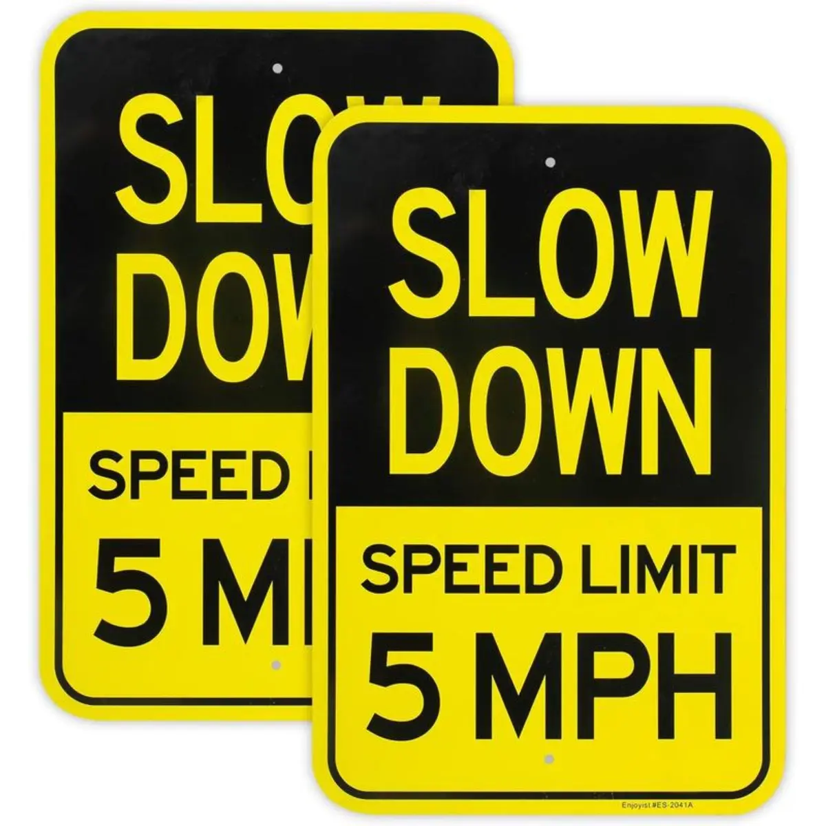 Large Slow Down Sign, Speed Limit 5 MPH Sign, Aluminum Reflective Sign Rust Free Aluminum-UV Protected and Weatherproof