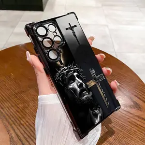 Religious Cross Jesus Faith Phone Case Suitable Clear Phone Case For SAMSUNG GALAXY S22 S23 S24 S25 FE ULTRA PLUS Four Corners Cases