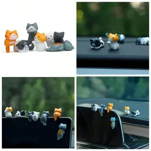 Cute Cartoon Cat Design Car Ornament, Car Interior Decoration, Car Interior Accessories for Women & Girls, Girly Car Accessories, Car Trinkets