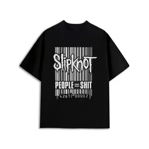 Slipknot Barcode Tee mens black 180G 100% Cotton limited edition graphic t shirts Spring and summer outdoor loungewear All-season fitness top, stylish and sporty look, durable activewear Comfortable fabric