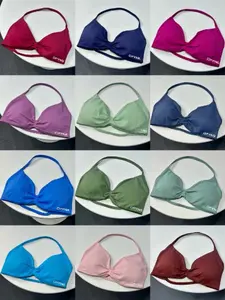 DFYNE Impact Strappy Bra Women's Gym Fashion Halter Workout Yoga Sports Running Underwear Thin Seamless Sling Design Quality Fitness