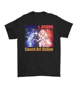 Asuna And Kirito  Sword Art Online Fan Anime Cotton t shirt