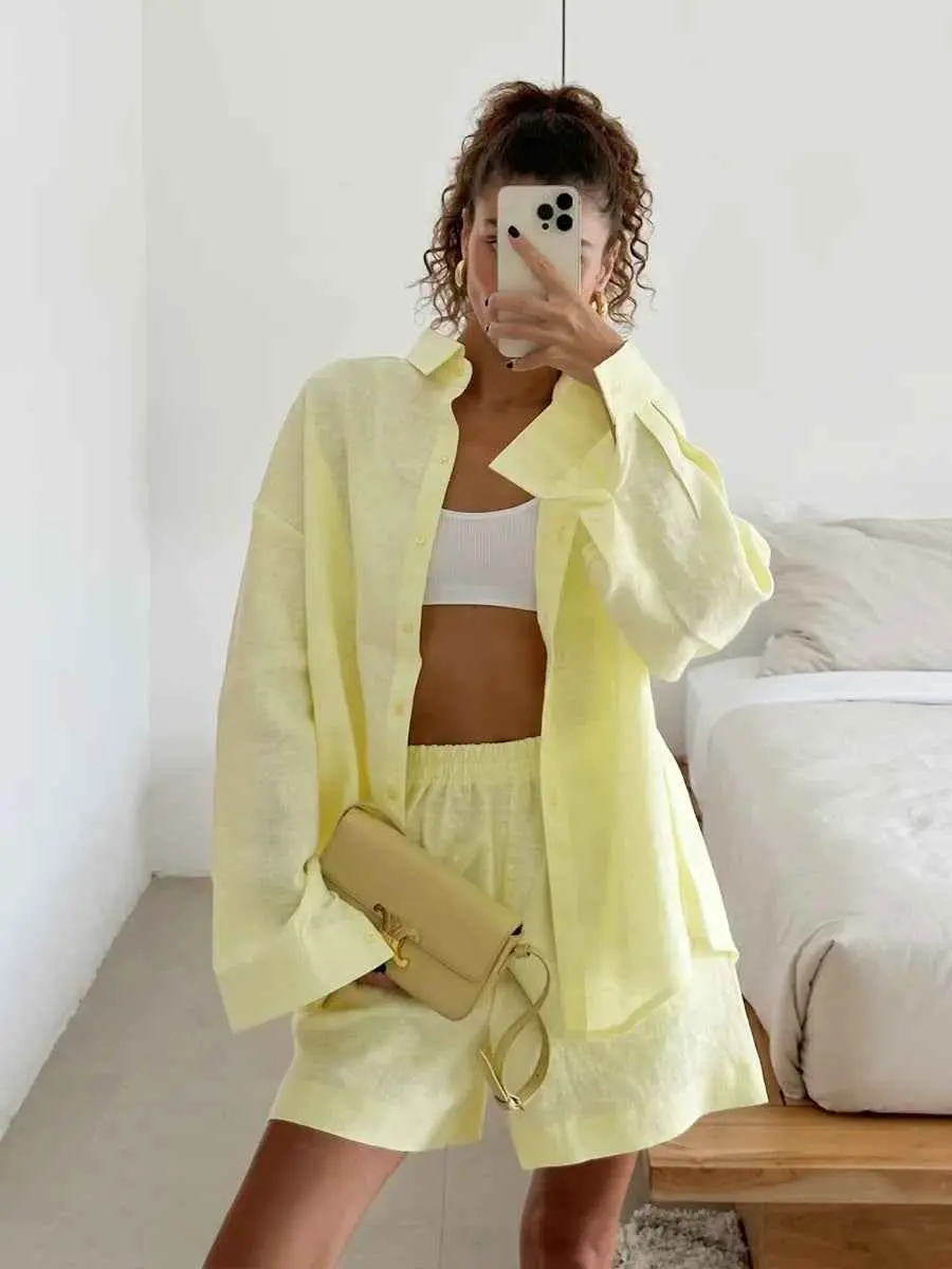 New Spring Summer Loose Long-Sleeve Shirt And Casual Suit For Women From Europe And The US