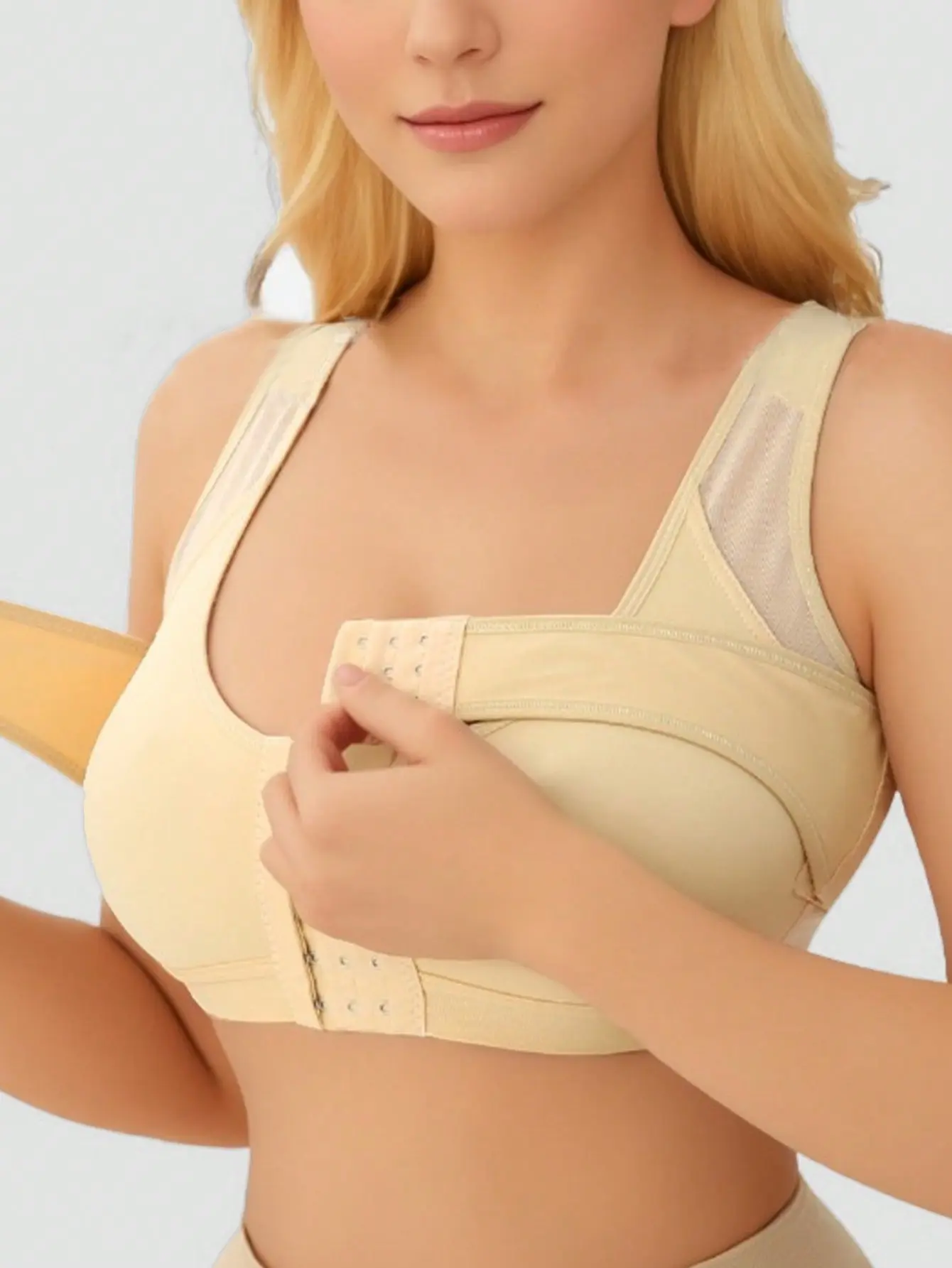 Women Front Closure Bra Post Surgery Bra Push Up Adjustable Corset Body Shaper Bra Underwear Compression Back Support Posture Corrector Vest Shapewear