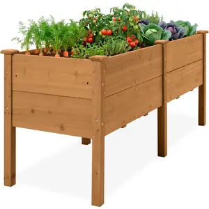Best Choice Products 72 x 24" x 30" Raised Garden Bed, Extra Deep 16" Depth, Elevated Wood Planter Stand"