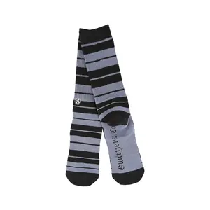 Gunthers Co Men's Classic Striped Casual Socks - Black & Gray, Charlie Brown Design, All Seasons, Fits Sizes 8.5-12, Menswear Socks