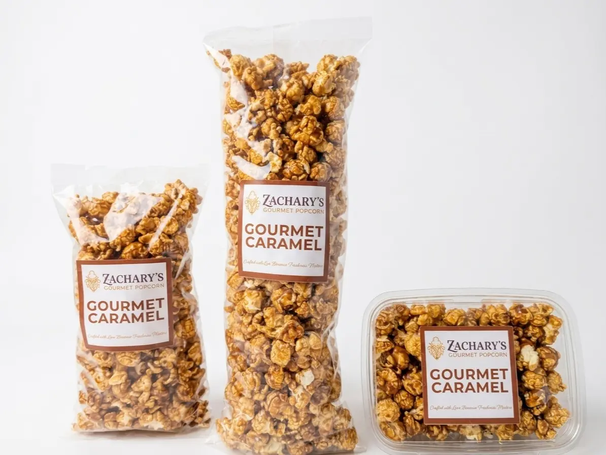 Sweet Gourmet Caramel Popcorn, Premium Caramel Corn Snack Foods, Natural Ingredients, Coconut Oil-Popped, 3 Months Shelf Life