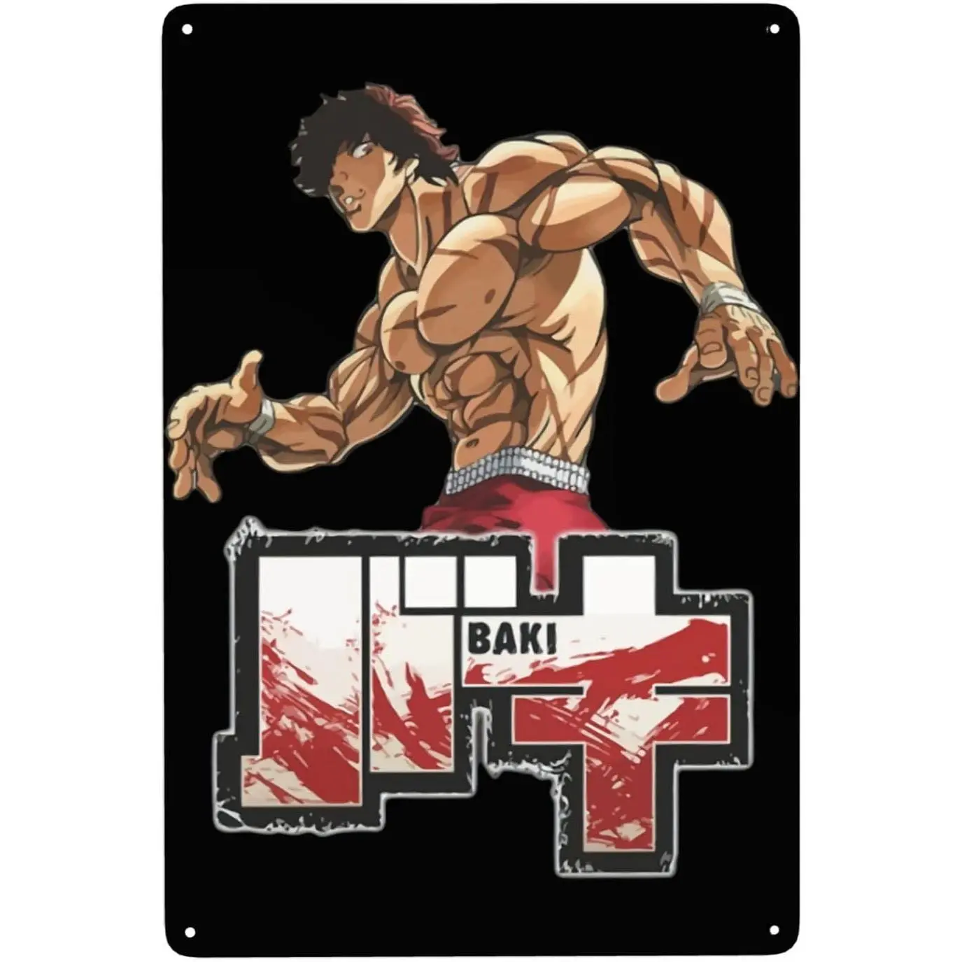 Baki Anime The Grappler Metal Tin Sign Wall Iron Painting For Home Bar Cafe Bedroom Poster Decor 8 X 12 Inch