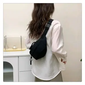 Minimalist Nylon Small Bag for Women New Trendy Textured Shoulder Underarm Bag, Chest Bag, Crossbody Sports Waist Bag Casual Commutter Bag for Work & Daily Use