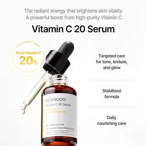 [mixsoon Official Shop] Vitamin C 20 Serum 0.34 Fl. Oz. / 10ml — Skin Radiance 20 Pure Vitamin C, Lightweight Non-Sticky Face Serum for Sensitive Skin iKorean Glass Skin Care Antioxidant Package Brightening Solution Skin Repair