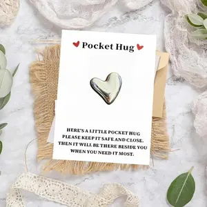 1-100pcs RESIN SILVER HEART Love Resin Pocket Hug for Students, Perfect Gift for Family and Friends, Unique Heart-Shaped Keepsake