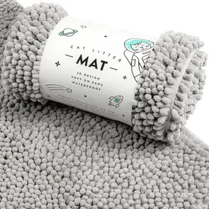 Litter Mat, Medium, , XXL,  Litter Box Mat, Non Slip Kitty Litter Mat, Machine Washable Litter Trapping Mat, Soft Litter Tray,  Stuff (Medium, Gray/Heavy-Duty)