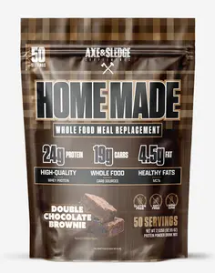 Axe & Sledge Home Made Whole Foods Meal Replacement – Premium High-Protein Whole Food Blend – 420 Calories, 48g Protein, Low Sugar – Supports Muscle Recovery & Sustained Energy – 1 Meal Serving