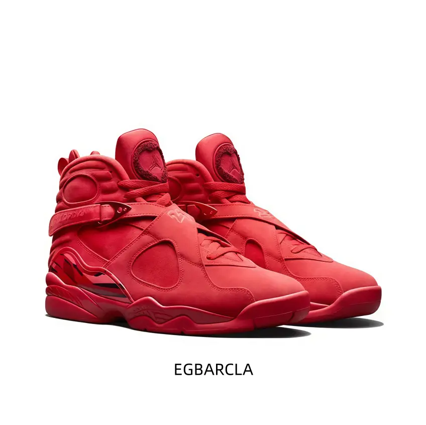 Striking all-red high-top basketball shoes featuring a bold monochromatic build, signature cross-straps, and a rugged zigzag outsole deliver powerful athletic style and secure ankle lockdown.
