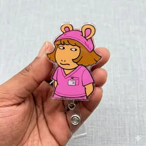 Side Eye Funny Badge Reel For Nursing Student Medical Professional Retractable ID Name Tag Holder Sarcastic Healthcare Worker Gift