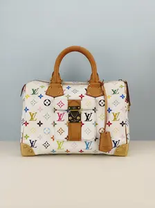 Pre-owned Monogram Multicolore coated canvas Clutches & Wristlets Louis Vuitton Monogram Multicolor Speedy 30 White