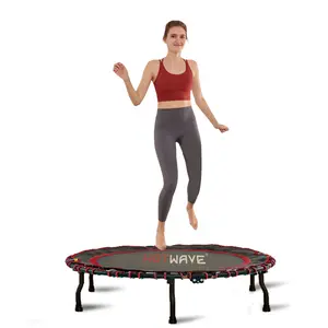 HOTWAVE Adult Trampoline Foldable Indoor Mini Trampoline 300 lbs 40"/45" Fitness Trampoline with Adjustable T-Shaped Foam Handles,outdoorFun Home Gym Kit Home Workout