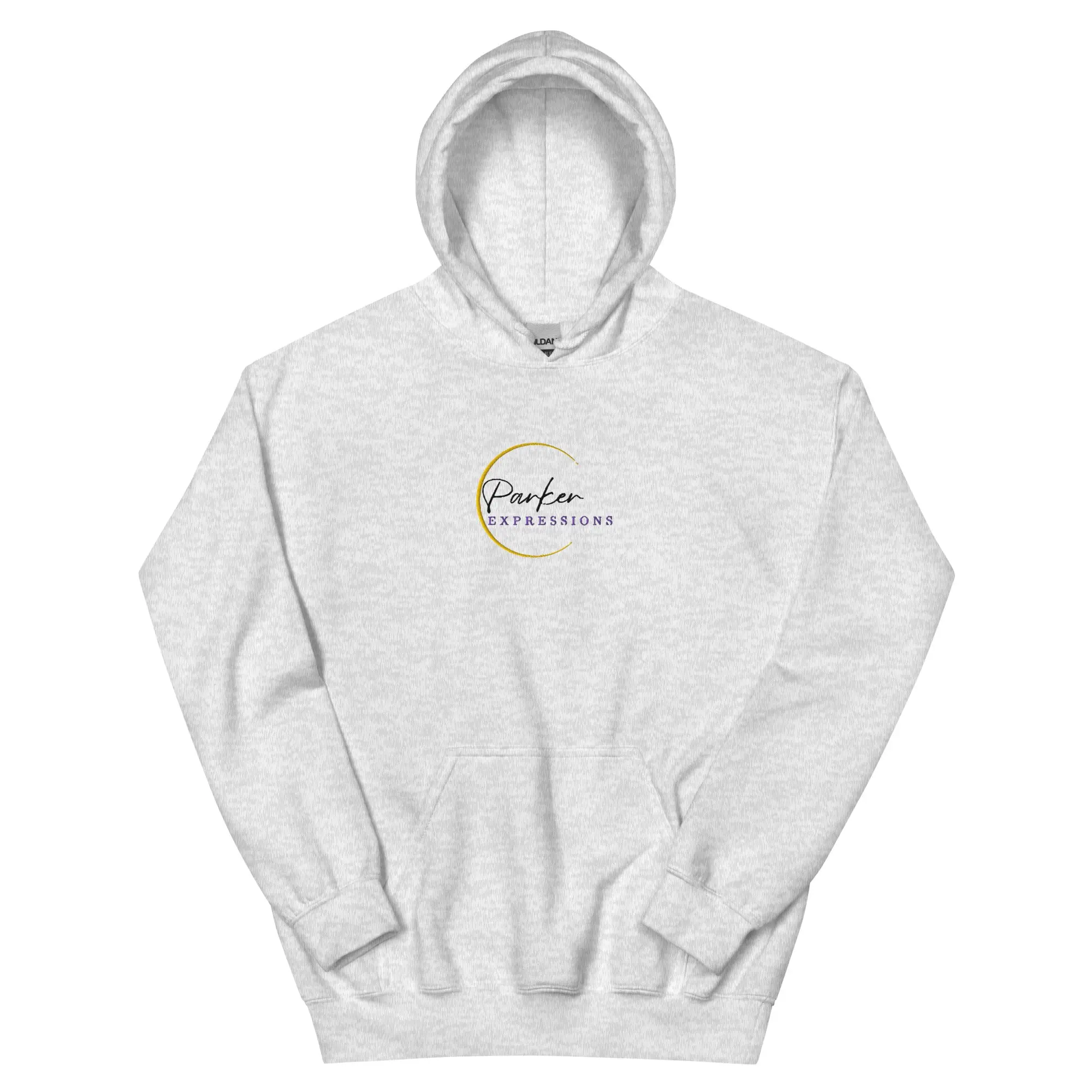 Women's Parker Expressions Unisex Casual Pullover Hoodie - Soft Cotton-Polyester Blend, Double-Lined Hood, Drawstring, Hooded Neck, Machine Washable, Plain Washed, Matching Cord, Unisex Cut, Medium Length Tops Sweatshirts