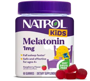 Natrol Kids Melatonin 1mg, for Restful Sleep, 90 Raspberry-Flavored Gummies
