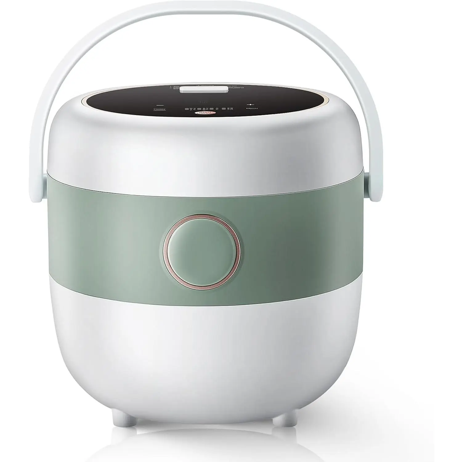 1.6L Small Automatic Rice Cooker - 3-Cup Uncooked Capacity, 3D Heating, Fuzzy Logic, PFAS-Free Food-Grade Nonstick Coating, Touch-Screen Control, Automatic Keep Warm, Measuring Cup, 120V Plug, Metal & Plastic Build, for Travel, Campers, Grains, Oatmeal, C