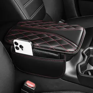 General Motors center console cover waterproof armrest cover,Upgraded Faux Leather Car Armrest Cover with 2 Storage Bags,Anti-Scratch/Wear-Resistant/Waterproof Car Armrest Cushion Protector