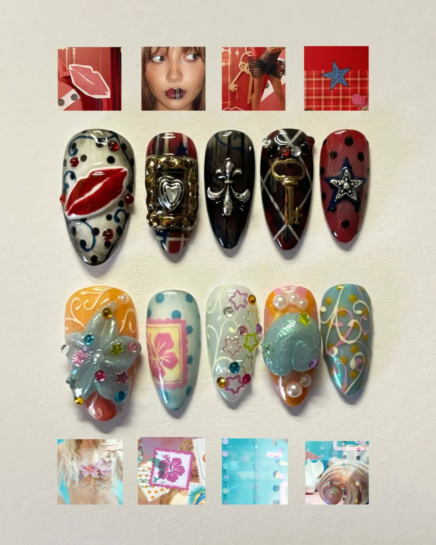 Cute 3D Kawaii Press On Nails zaralarsson |  Cartoon Character Nail Set | Pastel Handmade Reusable Fake Nails with Gift Set (Adhesive Tabs, Nail File, Cuticle Stick)