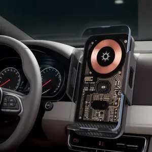 Wireless Car Charger Stand, Automatic Clip-On Vent Mount, Stable Silent Design, Fast Charging, Rotates 90 Degrees, Compatible with iPhone 17-8 Series