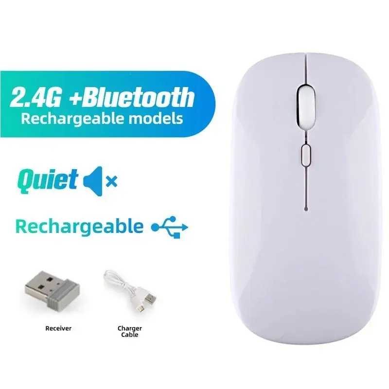 Macaron Color Wireless Silent Mouse, Rechargeable, Compact Design, Compatible with iPad, Laptop, Tablet, Android, Windows Devices, Macbook Accessories, Wireless Rechargeable Mice