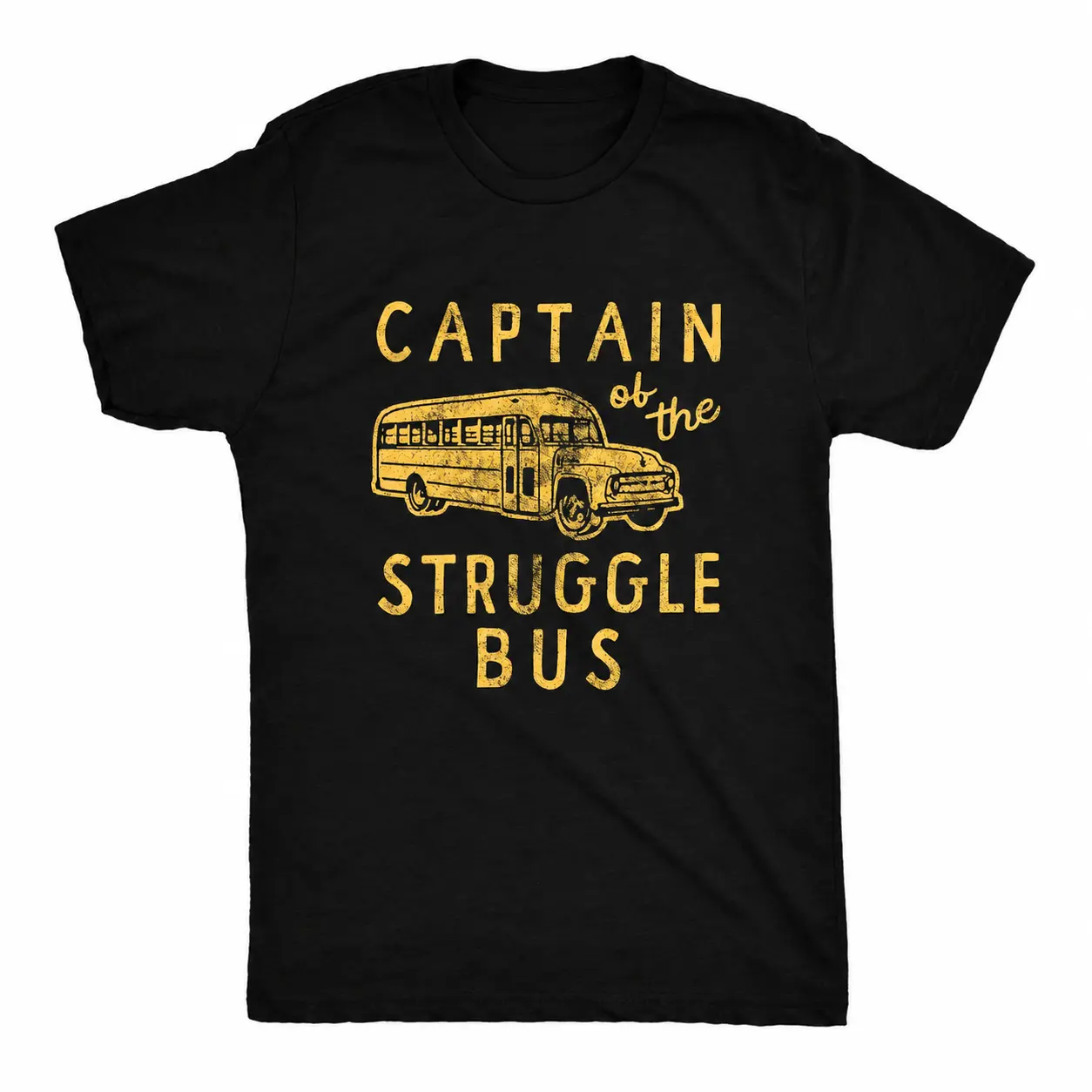 [100% Cotton] Mens Captain of The Struggle Bus T Shirt Funny Sarcastic School Bus Graphic Novelty Tee for Guys Mens Funny T Shirts Cool Vintage Fashion T-Shirt Gift Classic Menswear Funny Sarcastic Short Sleeve Novelty Tees