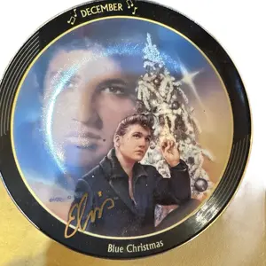 Limited edition Elvis Presley Blue Christmas plate