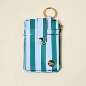 Sicily Stripes Teal Keychain Wallet