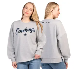 NFL Officially Licensed Dallas Women's Lurex Fleece Crewneck