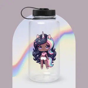 Posh Unicorn wide mouth plastic water bottle