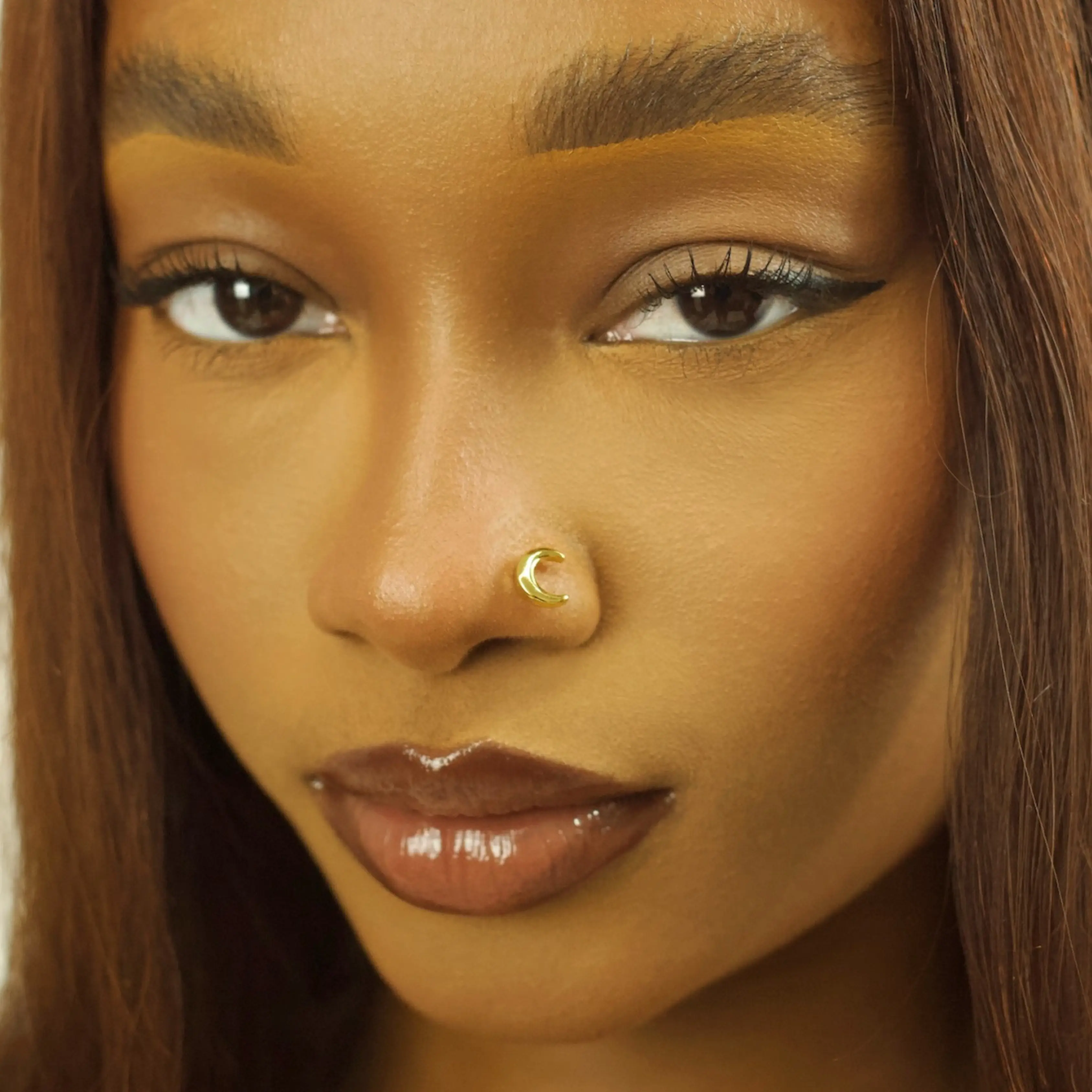STATEMENT GOLD | Gold Moon Nose Stud