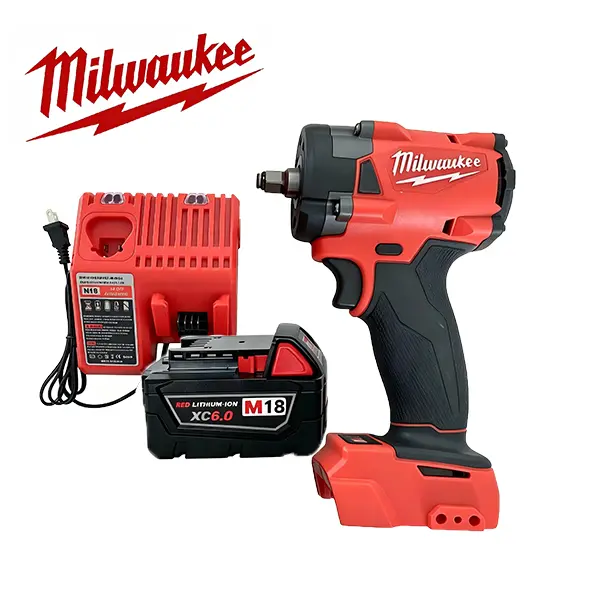 Milwaukee M18 3/8" Compact Friction Ring Brushless Cordless Impact Wrench Tool Kit - High Torque Mechanic Tool for Professionals, DIY Enthusiasts, Tight Spaces, with 1 Battery, 1 Charger, Cordless Drill, Screw Gun