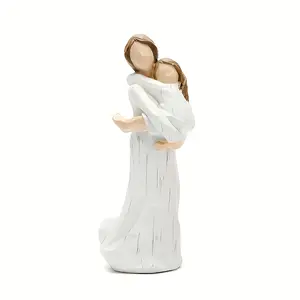 Mother-daughter Emotional Statue Figurine - Resin Parent-Child Set, Warm Hugging Desktop Decoration, Suitable for Giving to Parents, Mother's Day, Christmas and Various Other Occasions, Mother-Daughter Embracing Artwork Home Decorative Piece